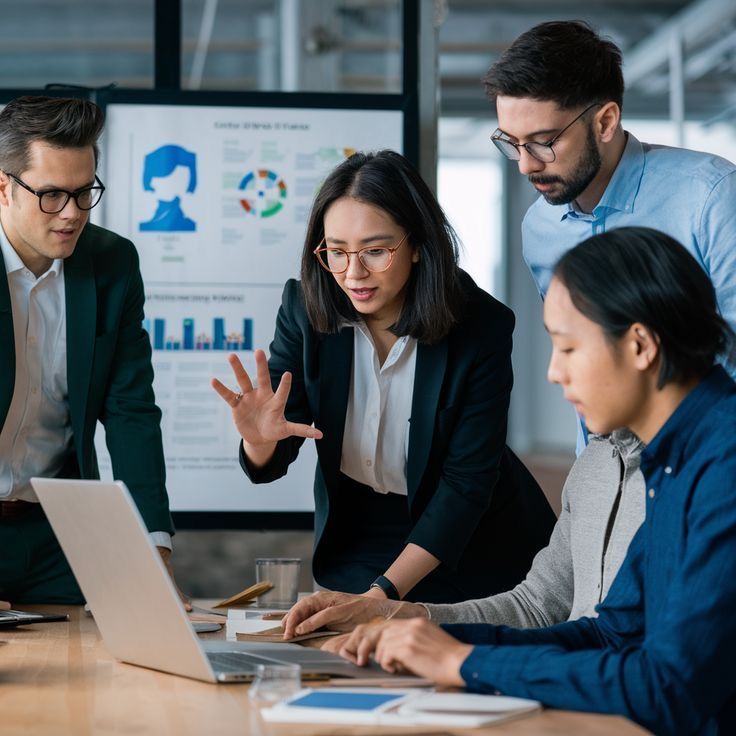 TAWZIF consultants reviewing recruitment analytics together