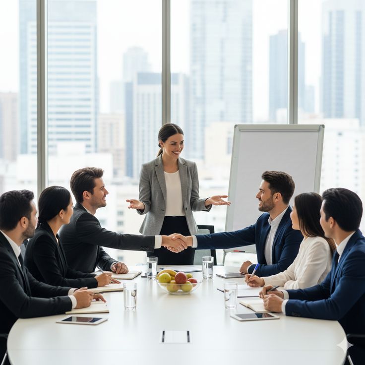 A TAWZIF consultant leading a client meeting